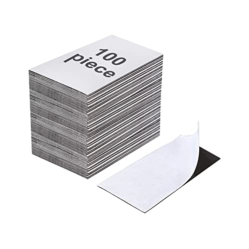 Corneria Self Adhesive Business Card Magnets 20mil - Peel and Stick - Pack of 100, lexible Magnetic Sheets for Photos, Crafts and Die Storage, Easy Peel & Stick
