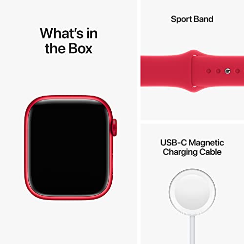 Image of Apple Watch Series 8 [GPS 45 mm] Smart Watch w / (Product) RED Aluminium Case with (Product) RED Sport Band. Fitness Tracker, Blood Oxygen & ECG Apps, Always-On Retina Display, Water Resistant