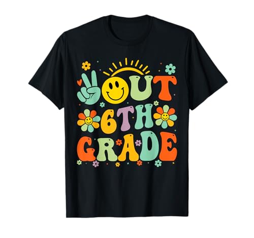 Peace Out Sixth 6th Grade Class Of 2026 Goodbye 6th Grade T-Shirt