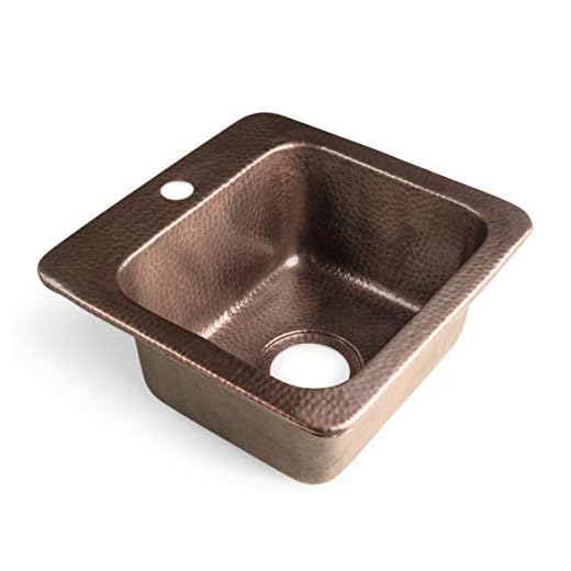 Monarch Abode 17092 Pure Copper Hand Hammered Baxter Bar Prep Single Bowl Kitchen Sink