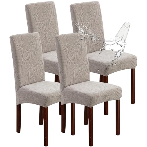 Genina Waterproof Dining Chair Covers Set of 4 Parsons Chair Slipcovers