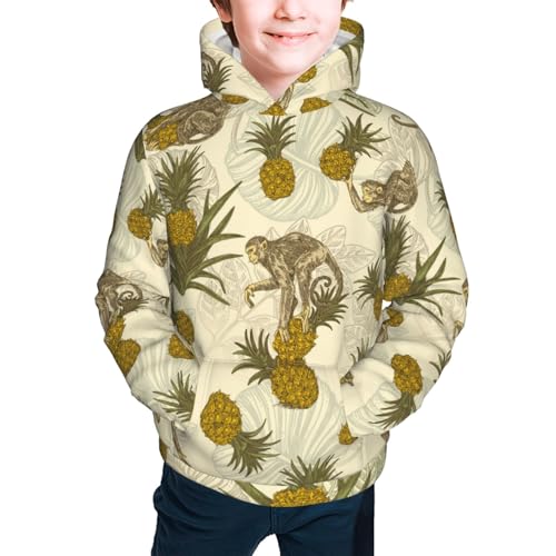 Monkeys and Pinealpples Kid Hoodies Boys Sweatshirts Girls Pullover with Pocket3