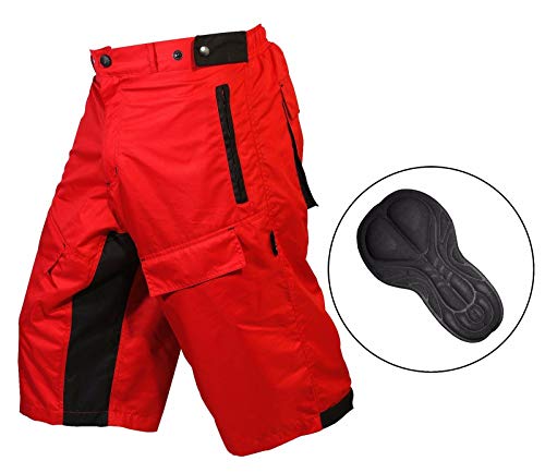 Select Procomfort VTT Vélo Baggy pour Homme avec doublure Coolmax Lycra rembourrée rouge Rouge Small:30"-32"