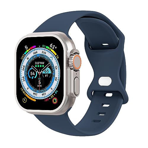 Tighesen Sport Bands Compatible with Apple Watch Ultra 3/2/1 49mm, Series 11/10 46/42mm, 9/8/7 45/41mm, SE 6/5/4 44/40mm, 3/2/1 42/38mm S/M M/L for Women Men Silicone iWatch Band by Tighesen - Used condition - Image 2