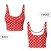 Red and White Polka Dots Print Lightweight Trendy Women Sports Vest Yoga Workout Running Vests All Seasons