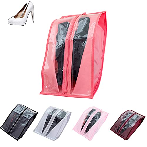 Sac à Chaussures 5 Pièces,Sacs à Chaussures de Voyage,Organisateur de Voyage pour Chaussures, avec Fenêtre Transparante,imperméable Anti-poussière Rangement Portable Bags pour Voyage Sport Cover