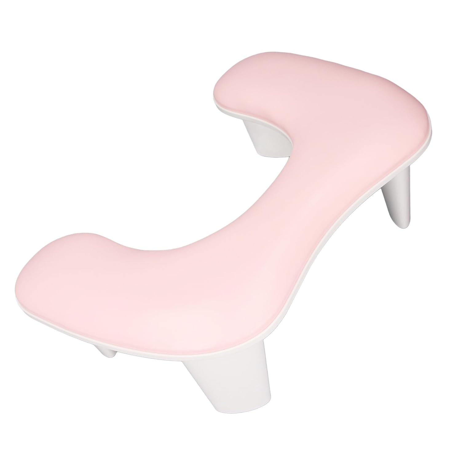 Nail Arm Rest for Nail Tech - U Shape Soft PU Leather NonSlip Manicure Hand Rest - Adjustable Height with Detachable Feet Ideal for & Home Use Pink (Pink)