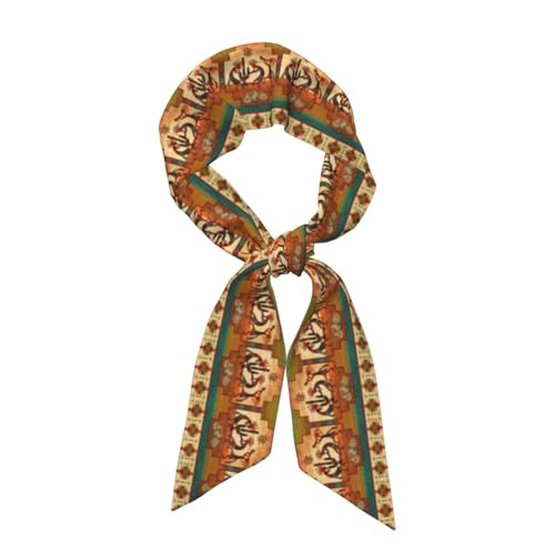 Country Teal Brown Western Rustic Tooled Cowboy Women's Fashion Scarf –Headscarf Soft & Versatile Scarf
