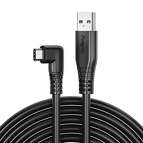 Fasgear USB C Cable for Link 2, 90 Degree USB 3.0 to Type C Cable, 5 Gbps Data Transfer, 3A Fast Charging and Sync Cable for VR and PC Gaming (3m / 10ft)