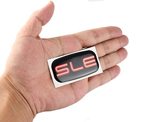 Image of SLE Nameplate Emblem 3D Badge Replacement for GMC Chevrolet Sierra Suburban Yukon 1500 2500 3500 15036134 (Red /Black)