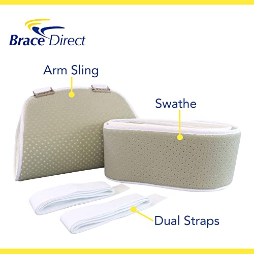 Brace Direct Adjustable Foam Arm Sling Shoulder Immobilizer - Use While Sleeping Support For Rotator Cuff, Broken And Fractured Bones, Sprains, Strains, Tears, Post Surgery & Dislocations #TOP4