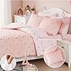 Wink Deer Twin Comforter Set with Sheets for Girls-5 Pieces Twin Bedding Sets with Pink Comforter, Sheets, Pillowcase & Sham for Kids (Pink Gold Heart, 66" X 86") #4