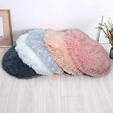 RICHRAIN Katzenkissen Rund,Plüschkissen für Katzen und Hunde, rund, warme Matte, weich und bequem, für Wohnzimmer (Beige, S 37CM)