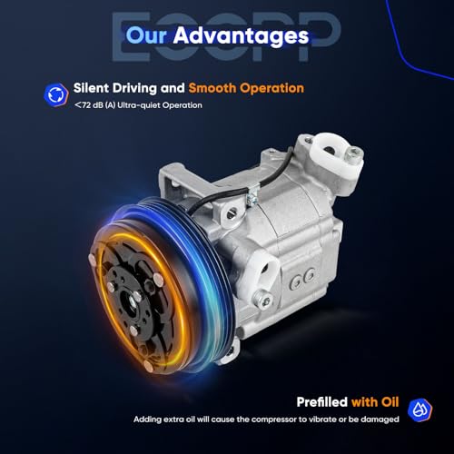 Image of ECCPP AC Compressor 2004-2006 for Subaru Baja 2.5L | 2003-2007 for Subaru Forester H4 2.5L Fast Cooling AC Compressor with Clutch