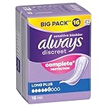 Always Discreet Incontinence Pads Women Long Plus 16 Count, Incontinence Products