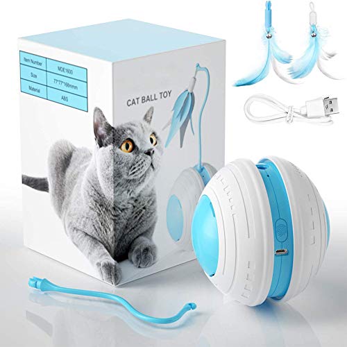 Brinquedos interativos de bolas para gatos com proteção de borracha destacável com luz sonora de pás