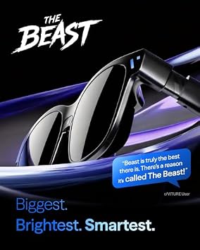 VITURE Beast XR/AR Glasses+Wireless Gaming Controller, 174 1200p 58 FOV, Built-in VisionPairTM 3DoF, Dynamic Dimming, Harman Audio, for iPhone, Android, Mac, PC, Switch 2