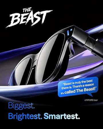 VITURE Beast XR/AR Glasses+Wireless Gaming Controller, 174 1200p 58 FOV, Built-in VisionPairTM 3DoF, Dynamic Dimming, Harman Audio, for iPhone, Android, Mac, PC, Switch 2