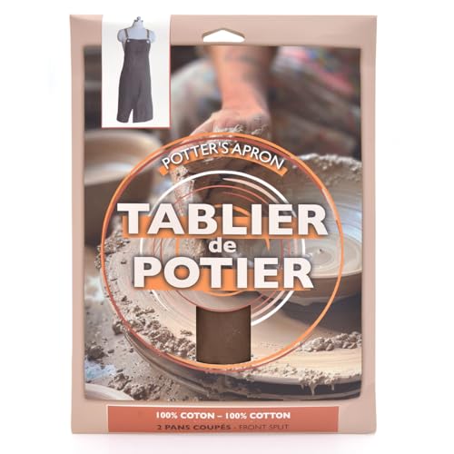 COROT Töpferschürze, 100% Baumwolle, 2 geschnittene Beine, geteilte Beine, 2 große Taschen, verstellbare Riemen, für Erwachsene, Männer, Frauen, für Bildhauer, Handwerker, Töpfer