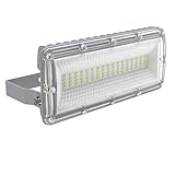 SUFUYA 50W LED Strahler Außen, 7000LM Dämmerung bis Morgengrauen Flutlicht, 6500K Kaltweiß Scheinwerfer mit Dämmerungssensor, IP67 Wasserfest LED Fluter Verstellbarer 180° für Garten, Hinterhof