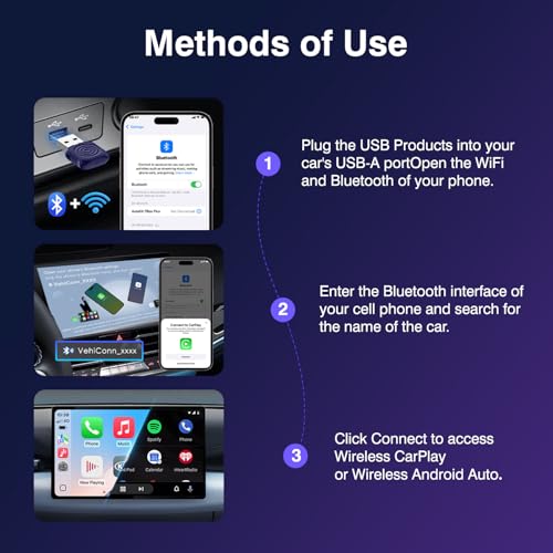 محول لاسلكي ميني الترا كاربلاي لآيفون من كارلين كيت، محول لاسلكي أندرويد تلقائي، يحول السلكية الى كاربلاي اللاسلكية وأندرويد اوتو، إعداد التوصيل والتشغيل، متوافق مع السيارات من 2016 فما فوق