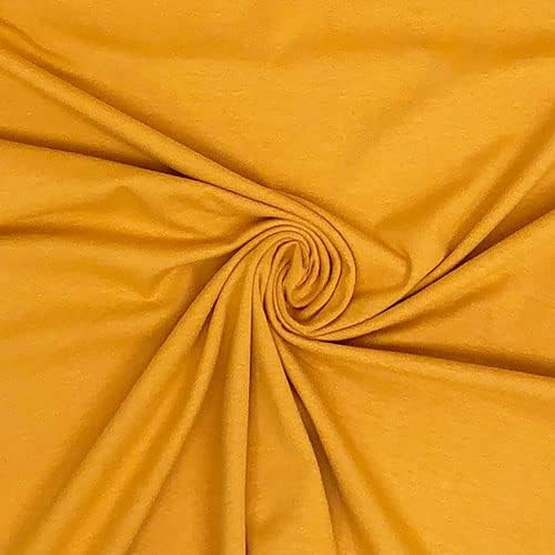 Mustard Yellow Solid Cotton Spandex Knit Fabric - by The Yard