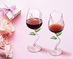 Rose Flower Wine Glasses, Creative Red Wine Glass Set of 2 Rose Flower Goblet Wine Cocktail Juice Glass for Party Dinner Wedding Festival Kitchen Bar Celebration (100ml，2Pcs)