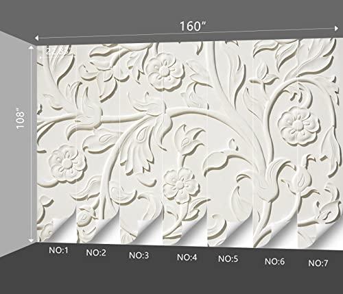 Papier peint 3D relief fleurs 406x274 cm pour salon et chambre