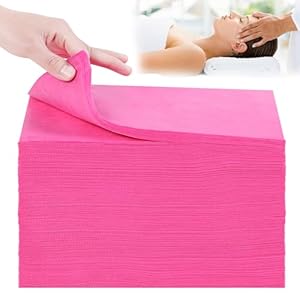 200Pcs Disposable Massage Table Sheets 31″ x 71″ Non-Woven Fabric Bed Covers Soft Breathable Massage Sheets for Beauty Spa Tattoo Salon (Pink)
