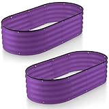 Plant & Plot Galvanized Raised Garden Beds Outdoor // 4×2×1 ft (2-Pack)...