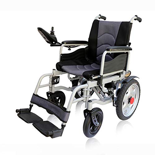 Faltbarer Elektrorollstuhl Leicht Doppelter Motor Rollstuhl für Behinderte/ältere Menschen mit EPBS Slope Assist System und 24V 12AH Batterie