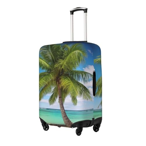 Travel Luggage Cover for Suitcase Tsa Approved, Washable Elastic Suitcase Protector, Beach Palm Tree Suitcase Cover Anti-scratch Baggage Cover Fits 22-24 Inch Luggage Sleeve Medium2