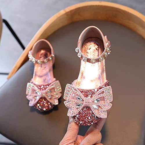 Princess Sandals for Girls Fashion Spring and Summer Girls Sandals Dress Dance Performance Princess Shoes (Pink-2, 9-9.5Years)4