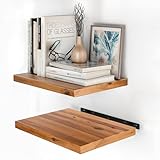 BATODA 16” x 12” Acacia Deep Floating Shelves, Large Extra Wooden Floating Shelves for Wall - Floating Book Shelves, Floating Shelf for Bedroom, Bathroom - Wall Decor Living Room (Hardware Included)