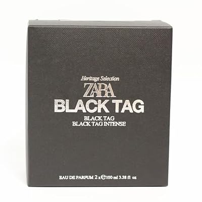 Zara Black Tag + Black Tag Intense Perfume for Men Fresh Spicy & Warm Woody Fragrance Scent Eau de Parfum EDP Set (2 x 100ml / 3.38 fl. oz)