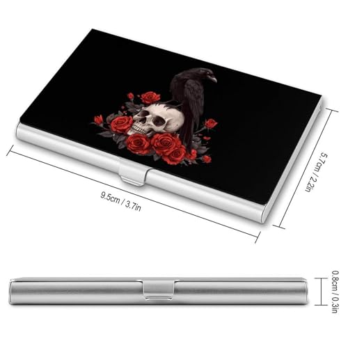 Skull Rose Crow Business Card Case Pocket Card Holder Slim Card Wallet for Men Women2