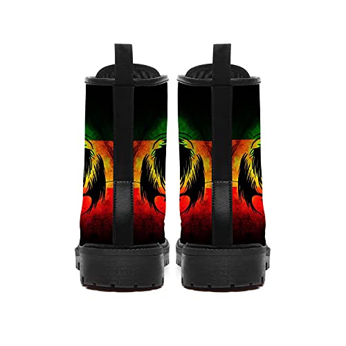 Rasta Combat Boots Mens Womens Lace Up Winter Leather Boots Ankle Bootie Shoes Gifts for Her,Him4