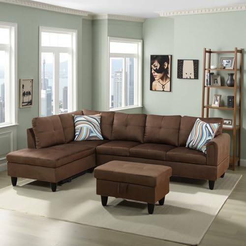 Trygoal L Shaped Couch Sectional Couches Chaise and Storage