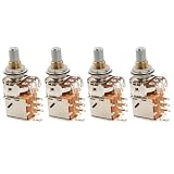 Musiclily Pro A250K Potenziometro Push-Pull Ottone Metrico Solid Standard Shaft 9,5mm Audio Taper Pots per Chitarra Elettrica Basso (Set di 4)