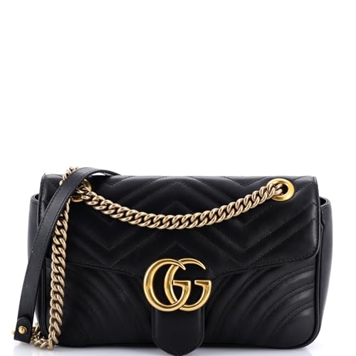 Gucci GG Marmont Flap Bag Leather Medium Black