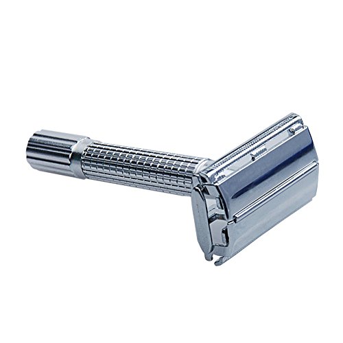 Mens Razors,PrettyQueen Double Edge Shaving Razor With Non-Slip Long Handle Safety Butterfly-Open Classic Style Smooth Safety Razor With 1 Razor Blade Refills Men's Gift Safety Razor