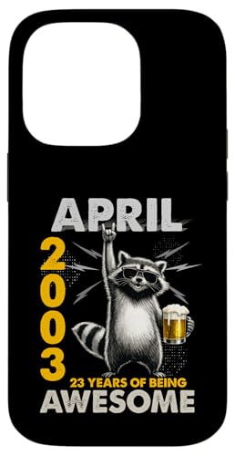23rd Birthday Raccoon Beer April 2003 Vintage 23 Years Old �X�}�z�P�[�X iPhone 14 Pro �p