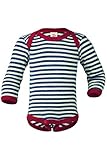 body Baby Body langarm, Wolle maschinenw., Engel Natur, Blau Melange/Natur, Gr. 62/68