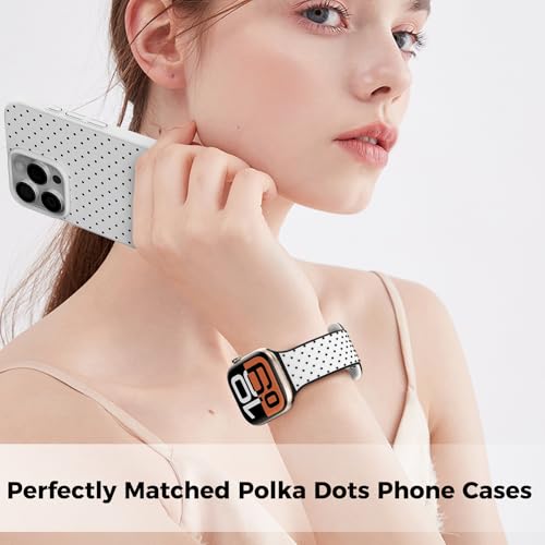 YMHML Embossed 3D Raised Polka Dots Band Compatible for Apple Watch Bands for Women Girl 40mm 42mm 41mm 38mm 44mm 45mm 46mm 49mm, Cute Silicone Strap for iWatch Series 11 10 9 8 7 6 5 4 3 SE Ultra by YMHML - Used condition - Image 6