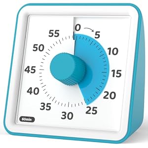 LIORQUE Visual Timer for Kids, 60 Minute Countdown Timer, Dark Blue