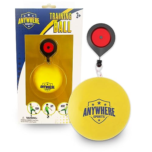 Anywhere Sports 3-in-1 Soccer/Football/Rugby Trainer - Kick, Touch, and Solo Practice with Adjustable Leash - Master Ball Control and Skills - Portable and Versatile Training Aid – Kids and Adults