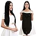 REECHO 28" Long Straight Half Wig U-Shape 7 Clips in for Women Natural Black