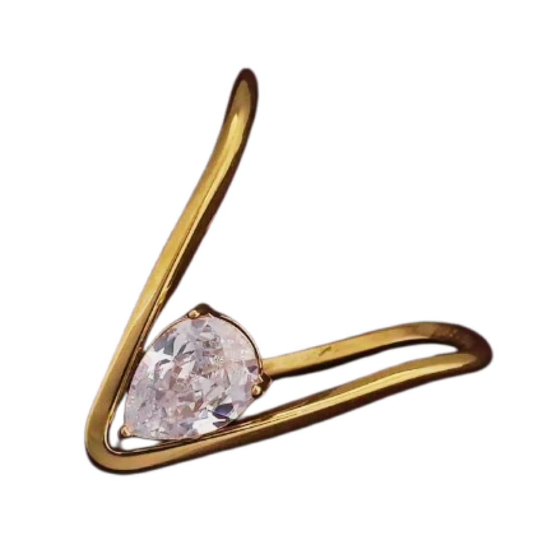 Anti Tarnish V Shape Cubic Zircon Ring for Womens and Girls Adjustable Stainless Steel Gold Plated Chevron Design Sparklin... - Review, Price and Buying Guide