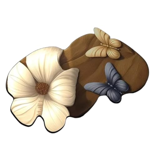 Tapis diatomée 3D papillon absorbant et antidérapant lavable - 2