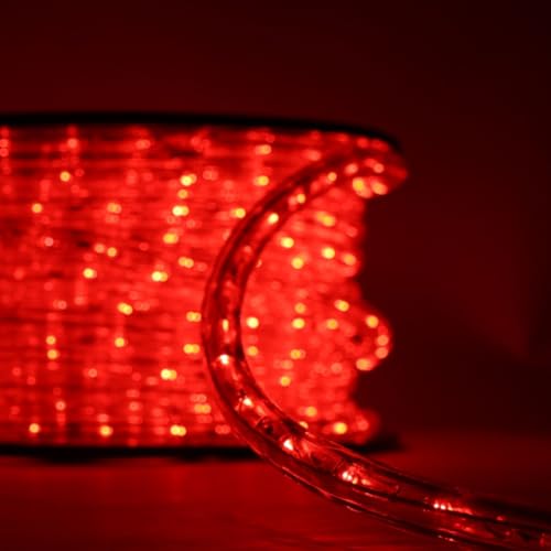 Luccika Tubo Luminoso LED 50m, PVC Trasparente, 36 LED/M, IP67 Interno ed Esterno, Tagliabile e Prolungabile, Controllo Touch, Decorativo Professionale per Eventi e Festività (Rosso)